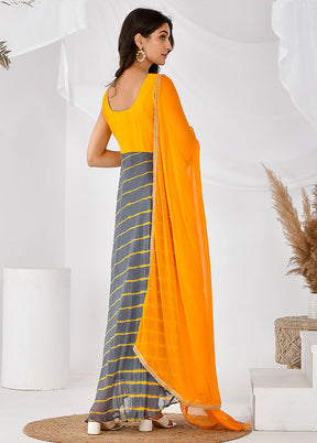 2 Pc Grey Chiffon Printed Kurti Set VDRAN12042030 - Indian Silk House Agencies