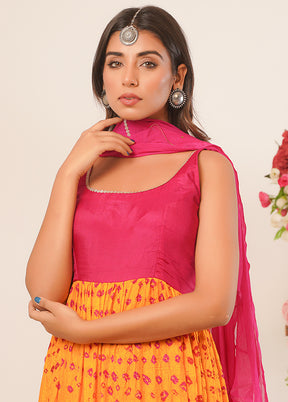 Yellow Pure Silk Indian Dress With Dupatta - Indian Silk House Agencies