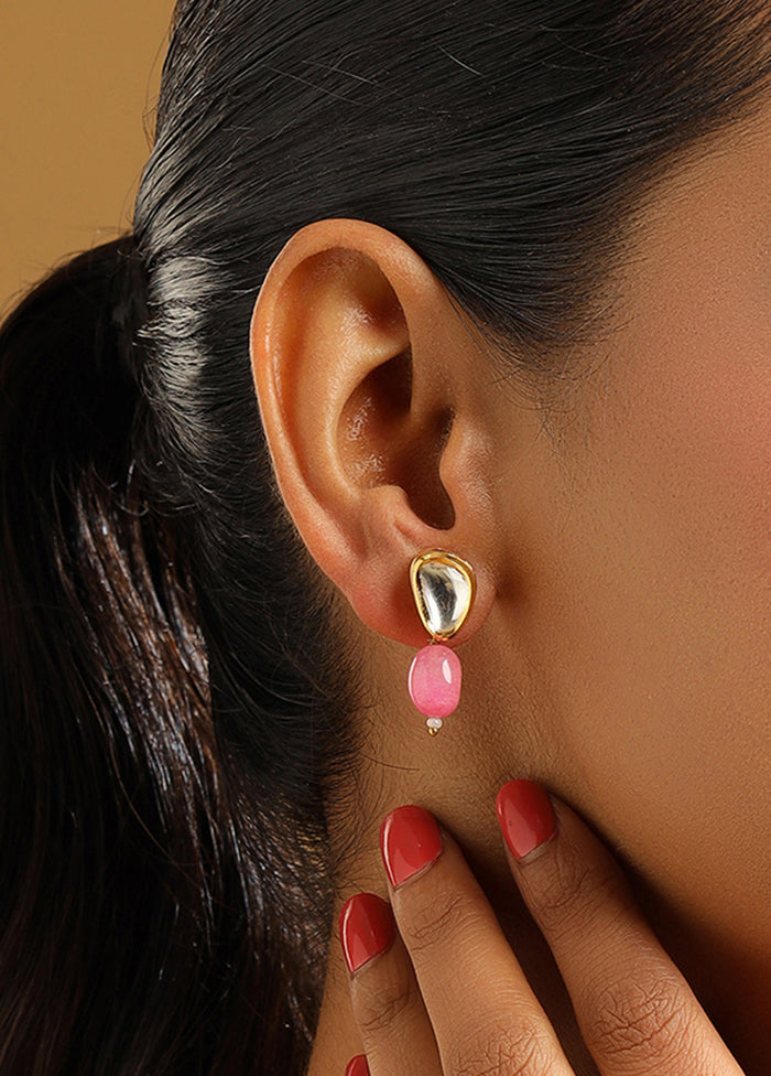 Pink Brass Earrings