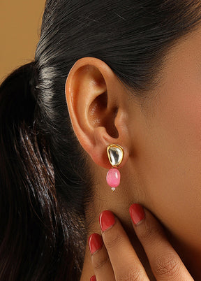 Pink Brass Earrings