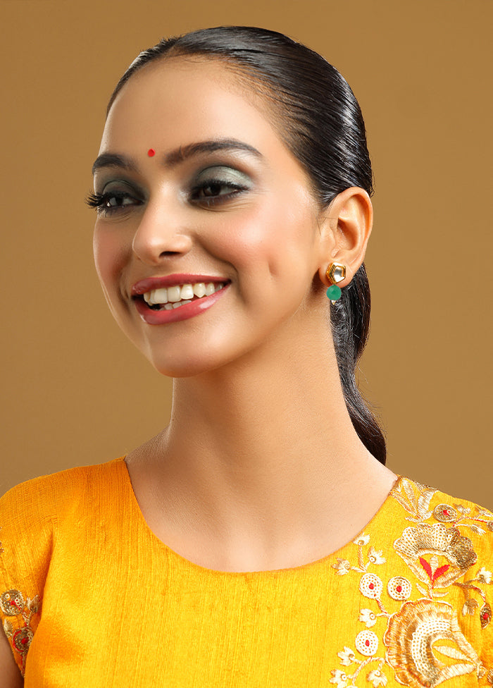 Green Brass Earrings