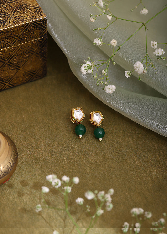Green Brass Earrings
