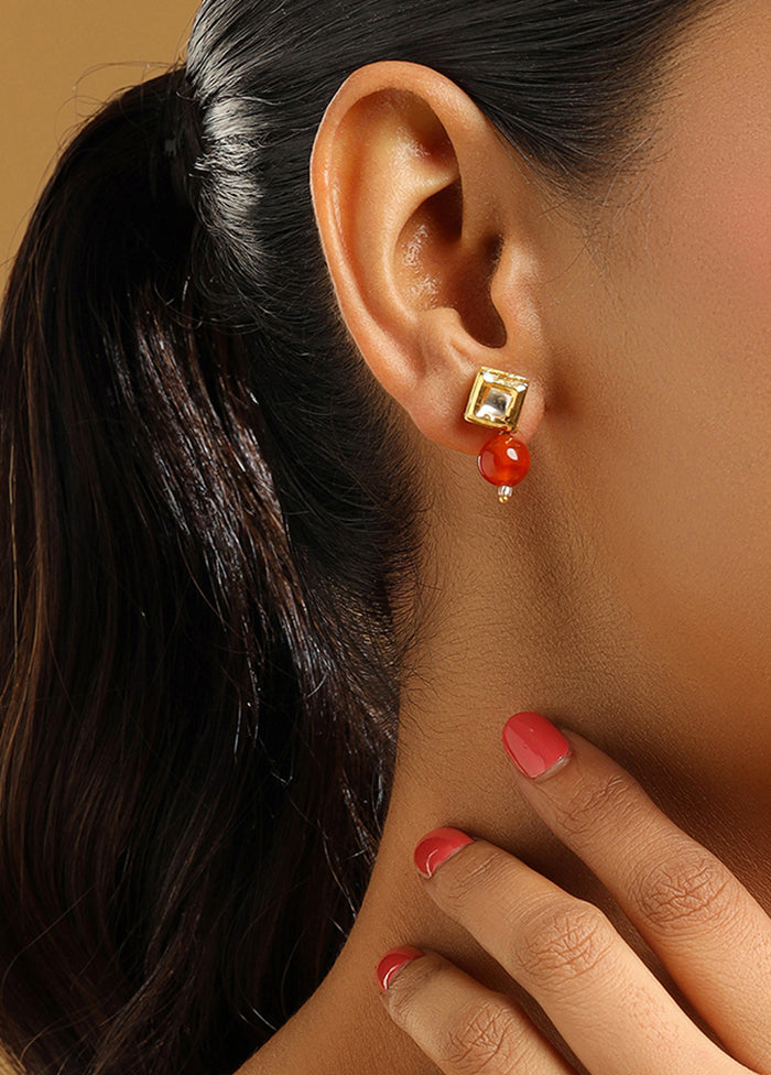 Red Brass Earrings