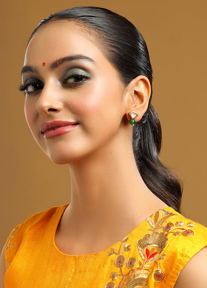 Green Brass Earrings