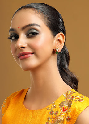 Green Brass Earrings