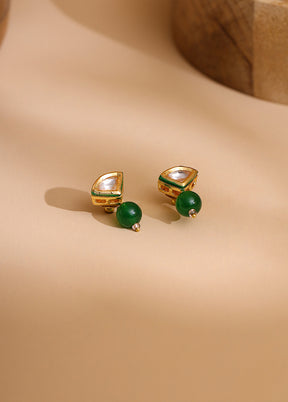 Green Brass Earrings