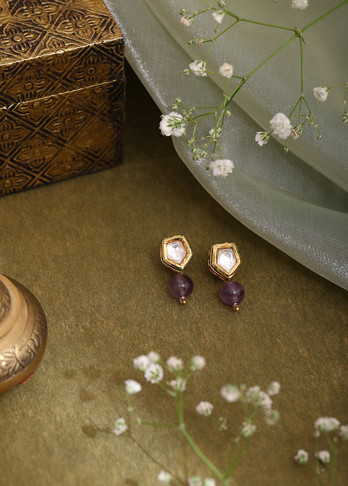Purple Brass Earrings