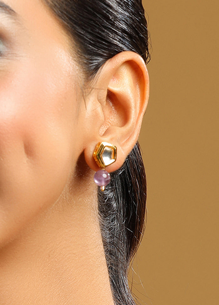 Purple Brass Earrings