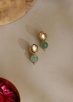 Green Brass Earrings