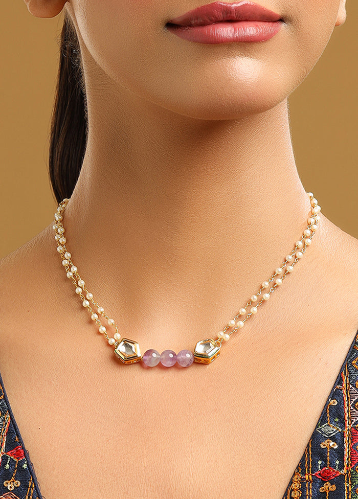 Purple Brass Necklace