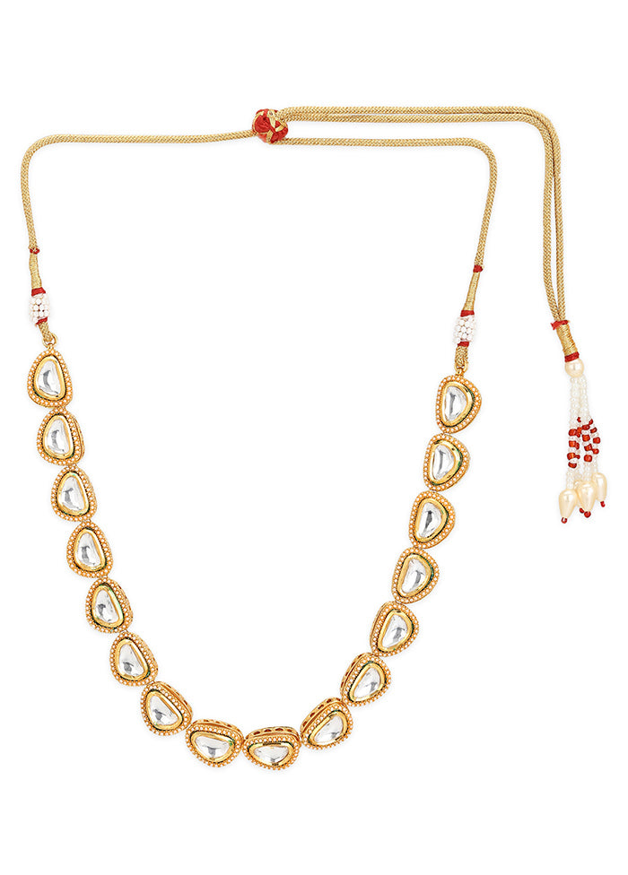White Kundan Statement Necklace - Indian Silk House Agencies