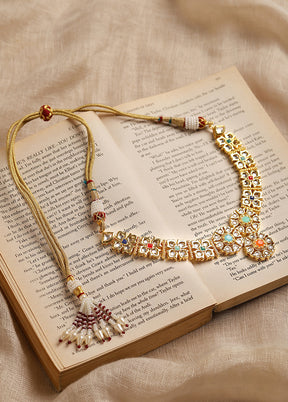 Gold Kundan Statement Necklace - Indian Silk House Agencies