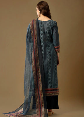 3 Pc Livid Unstitched Maheshwari Silk Suit Set VDSL180126 - Indian Silk House Agencies