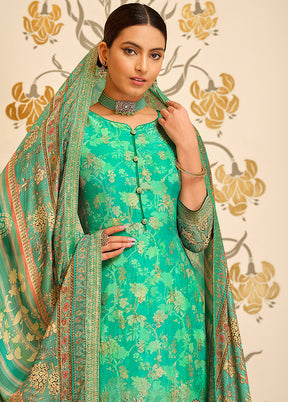 3 Pc Sea Green Unstitched Viscose Suit Set VDSL10022034 - Indian Silk House Agencies