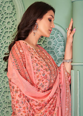 3 Pc Pink Unstitched Cotton Digital Suit Set VDSL28042026 - Indian Silk House Agencies