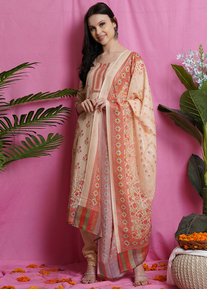 3 Pc Unstiched Yellow Salwar Suit Set With Dupatta VDSL0050622 - Indian Silk House Agencies