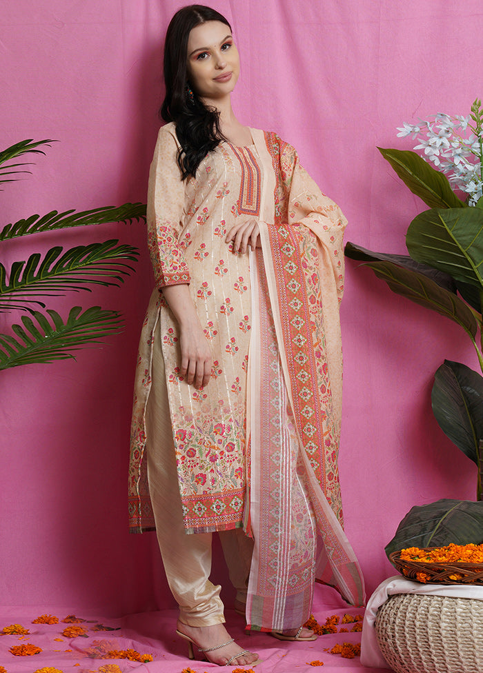 3 Pc Unstiched Yellow Salwar Suit Set With Dupatta VDSL0050622 - Indian Silk House Agencies