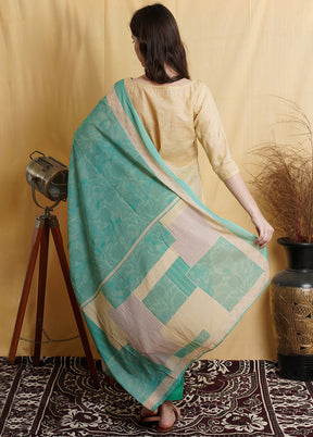 3 Pc Beige Unstitched Suit Set With Dupatta VDSL001210628 - Indian Silk House Agencies