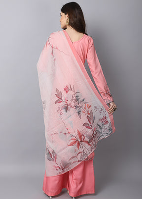 3 Pc Peach Unstitched Suit Set With Dupatta VDSL001010722 - Indian Silk House Agencies