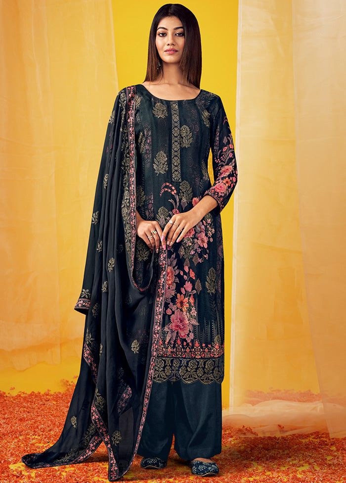 Black Unstitched Georgette Suit Set With Dupatta VDSL269226 - Indian Silk House Agencies