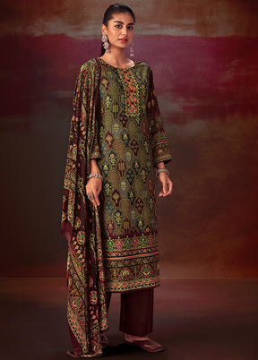 3 Pc Multicolor Unstitched Silk Suit Set With Dupatta VDSL1410243 - Indian Silk House Agencies