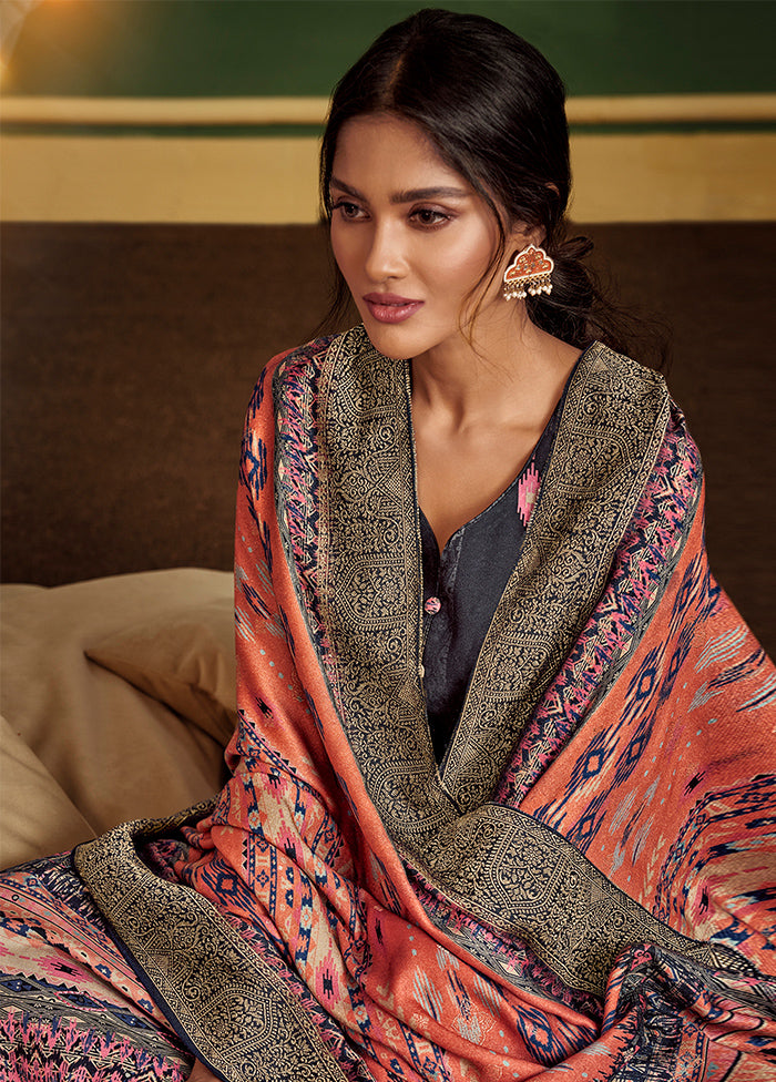 3 Pc Black Unstitched Silk Suit Set VDSL1111231 - Indian Silk House Agencies