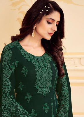 Green 3 Pc Unstitched Georgette Suit Set With Dupatta VDSL0402234 - Indian Silk House Agencies