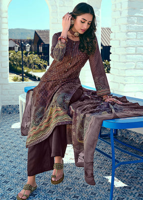 3 Pc Purple Unstitched Suit Set With Dupatta VDSL1002239 - Indian Silk House Agencies