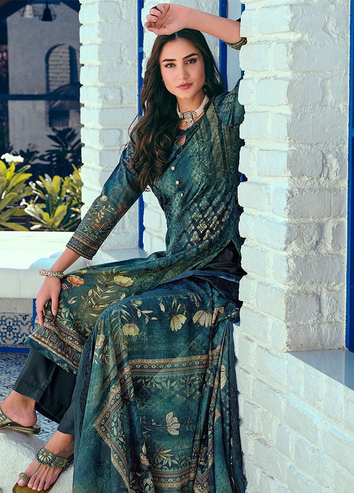 3 Pc Multicolor Unstitched Suit Set With Dupatta VDSL1002240 - Indian Silk House Agencies