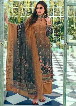 3 Pc Multicolor Unstitched Suit Set With Dupatta VDSL1002243 - Indian Silk House Agencies