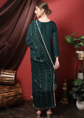 3 Pc Blue Unstitched Pure Santoon Suit Set - Indian Silk House Agencies