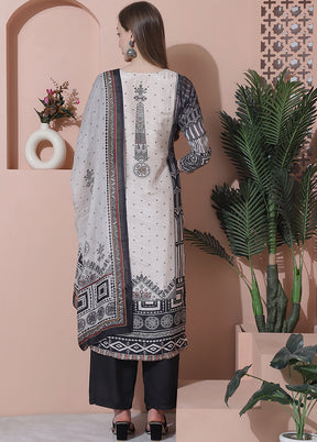 3 Pc Multicolor Semi Stitched Silk Suit Set - Indian Silk House Agencies