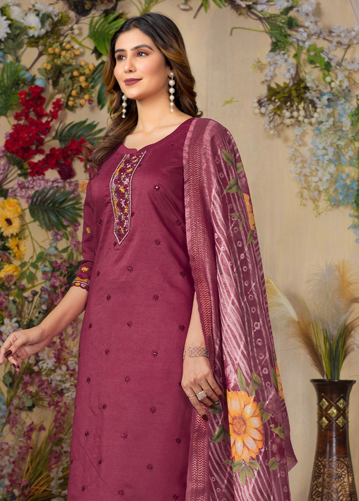 3 Pc Purple Silk Suit Set