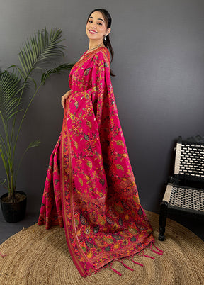 Multicolor Spun Silk Saree With Blouse Piece