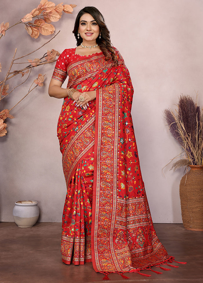 Multicolor Spun Silk Saree With Blouse Piece
