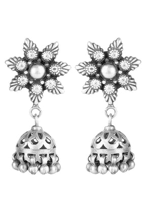 Handcrafted Silver Mini Jhumka - Indian Silk House Agencies
