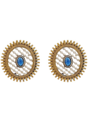 Unique Design Dual Tone Brass Earrings - Indian Silk House Agencies