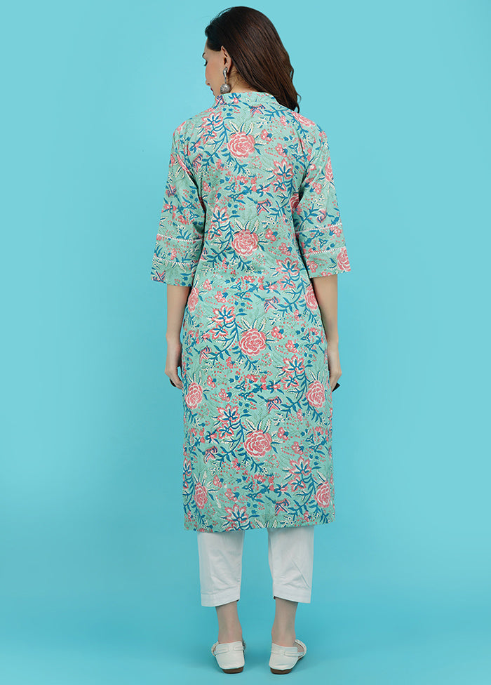 Blue Cotton Printed Kurti VDJB311242 - Indian Silk House Agencies