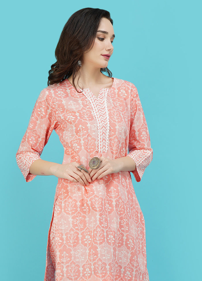 2 Pc Pink Cotton Printed Kurti Set VDJB311249 - Indian Silk House Agencies