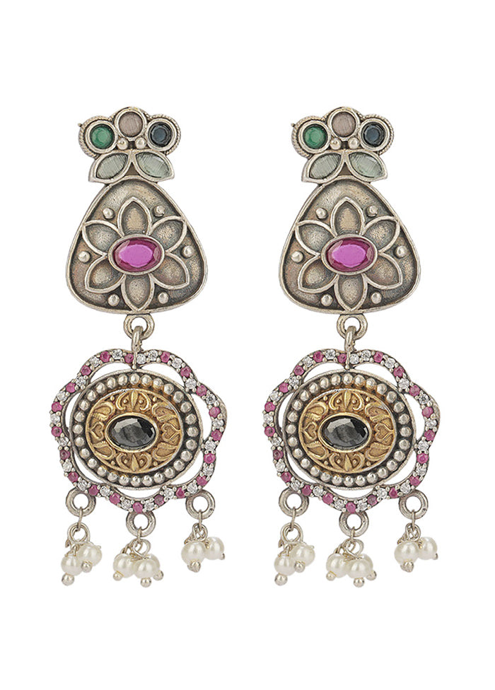 Handcrafted Dual Tone Brass Stud Earrings - Indian Silk House Agencies