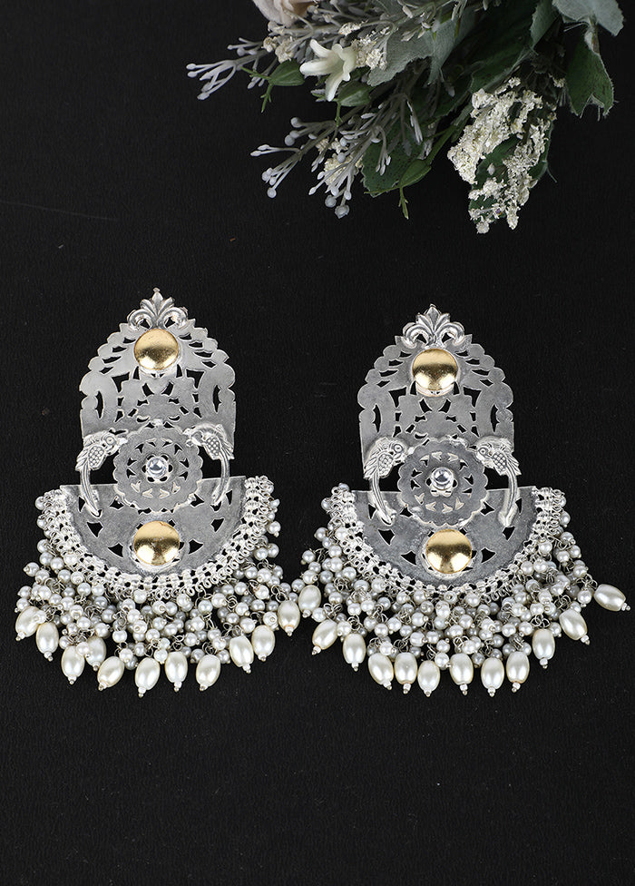 Silver Handcrafted Brass Earrings - Indian Silk House Agencies