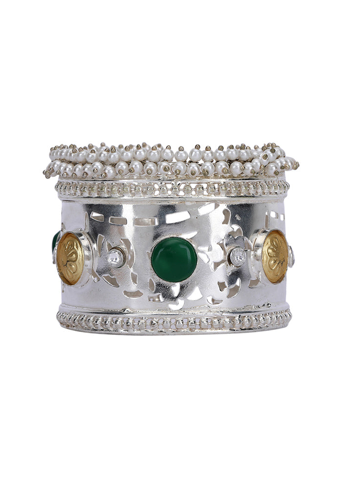 Silver Handcrafted Brass Bangle - Indian Silk House Agencies