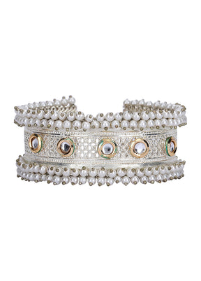 Silver Handcrafted Brass Bangle - Indian Silk House Agencies