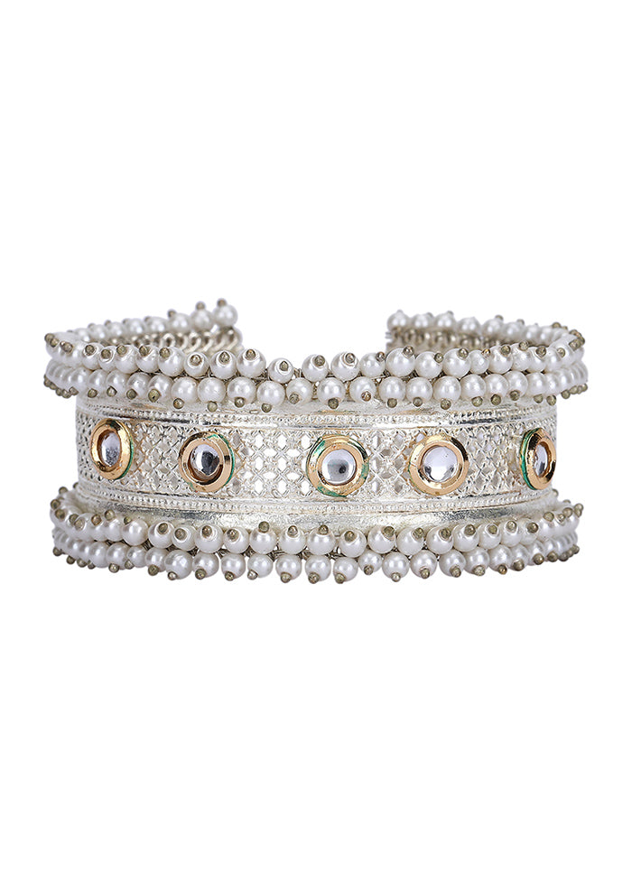 Silver Handcrafted Brass Bangle - Indian Silk House Agencies