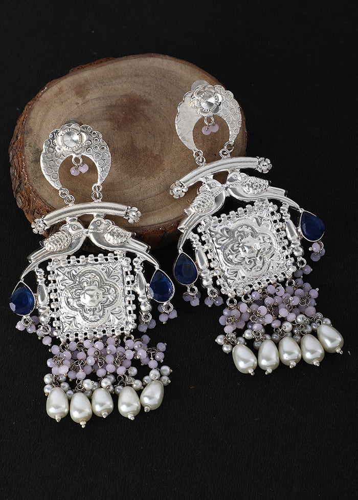 Silver Handcrafted Brass Earrings - Indian Silk House Agencies