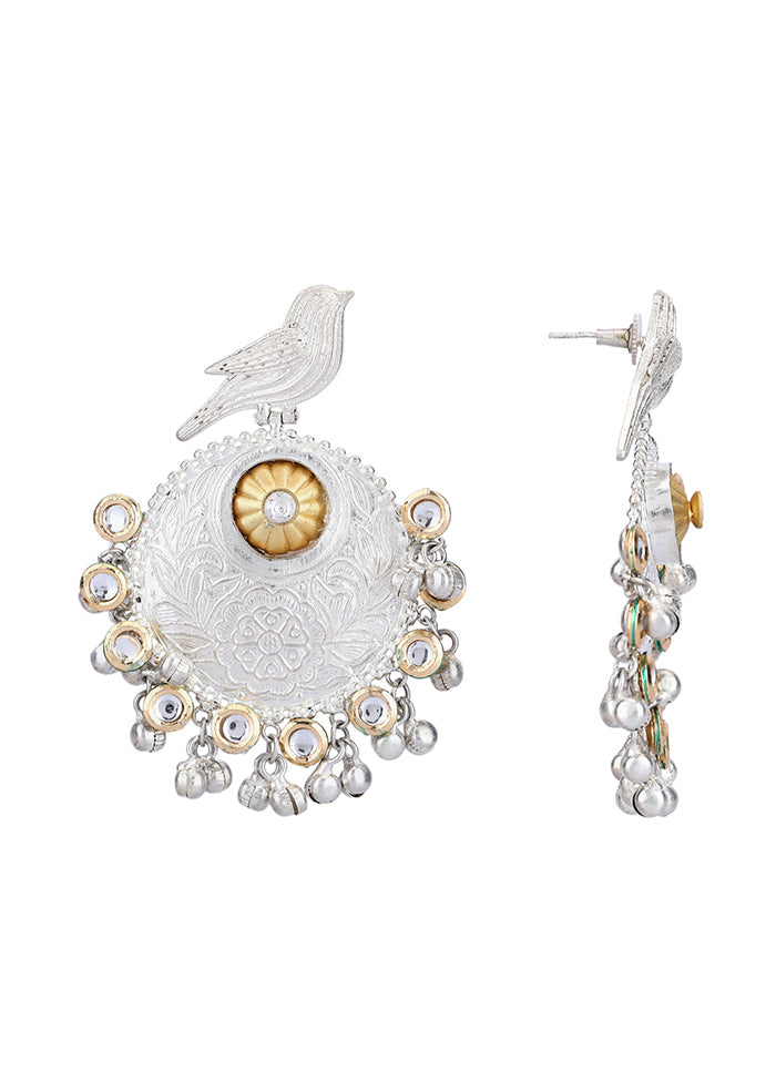 Silver Handcrafted Brass Earrings - Indian Silk House Agencies