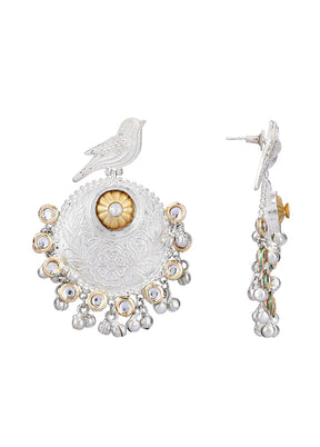 Silver Handcrafted Brass Earrings - Indian Silk House Agencies