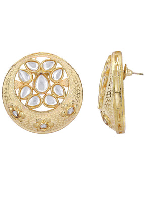 Handcrafted Matte Gold Earrings - Indian Silk House Agencies