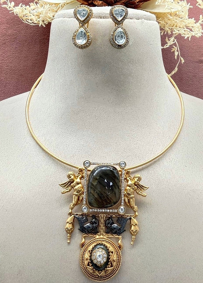 Gold Plated Statement Cupid Necklace Set - Indian Silk House Agencies