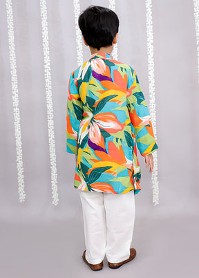 Multicolor cotton Kurta & Pajama Set